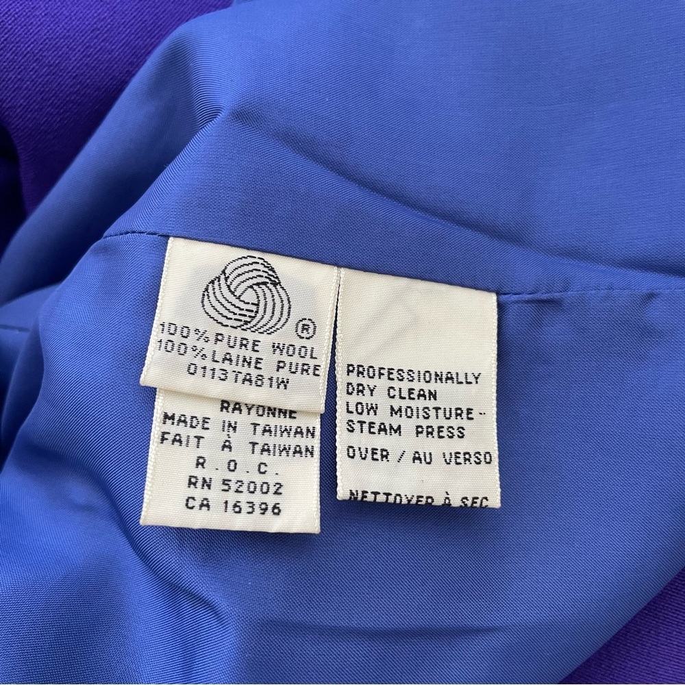 Dana Buchman Wool Blazer Vintage Purple Gold Size 8 Women’s - Picture 10 of 11